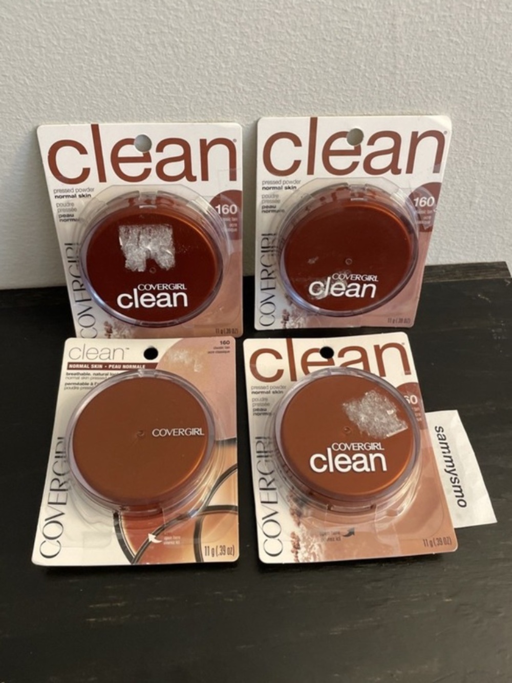 CoverGirl Clean Pressed Powder 160 Classic Tan 0.39 oz., x4